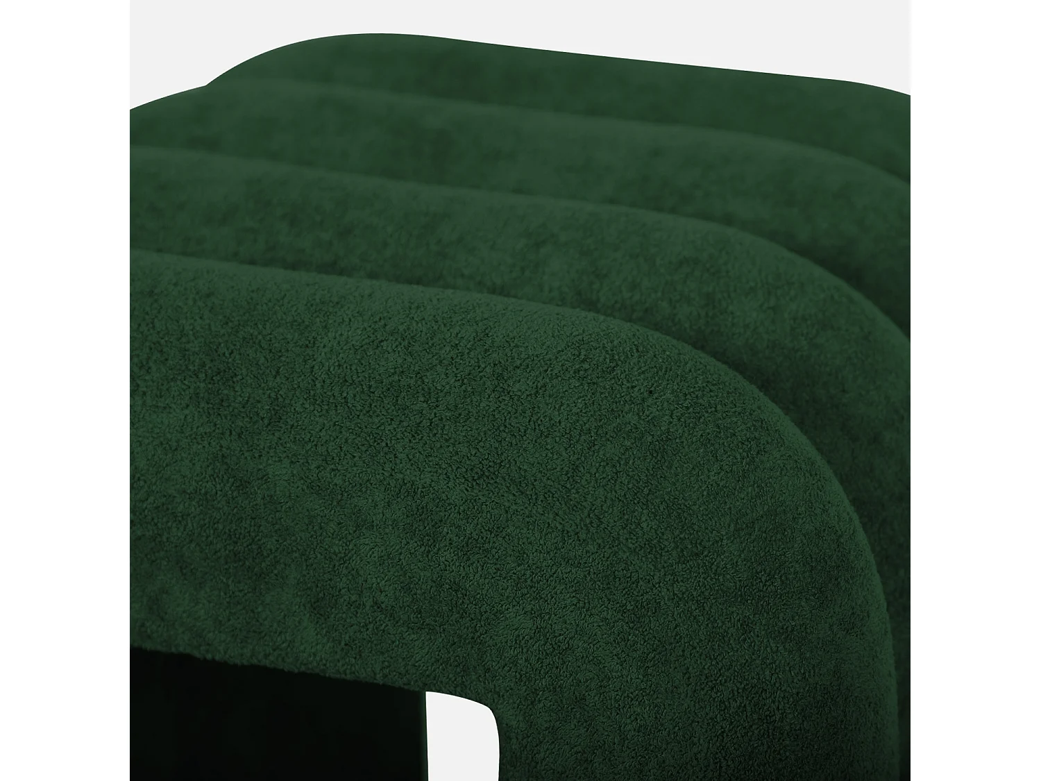 Set de 2 poufs contemporains en tissu vert foncé