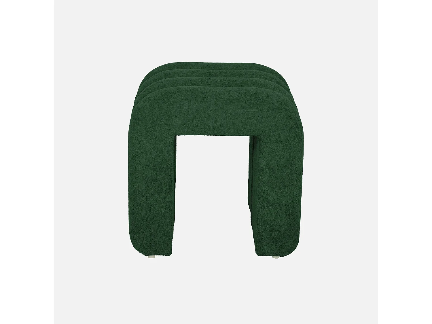 Set de 2 poufs contemporains en tissu vert foncé