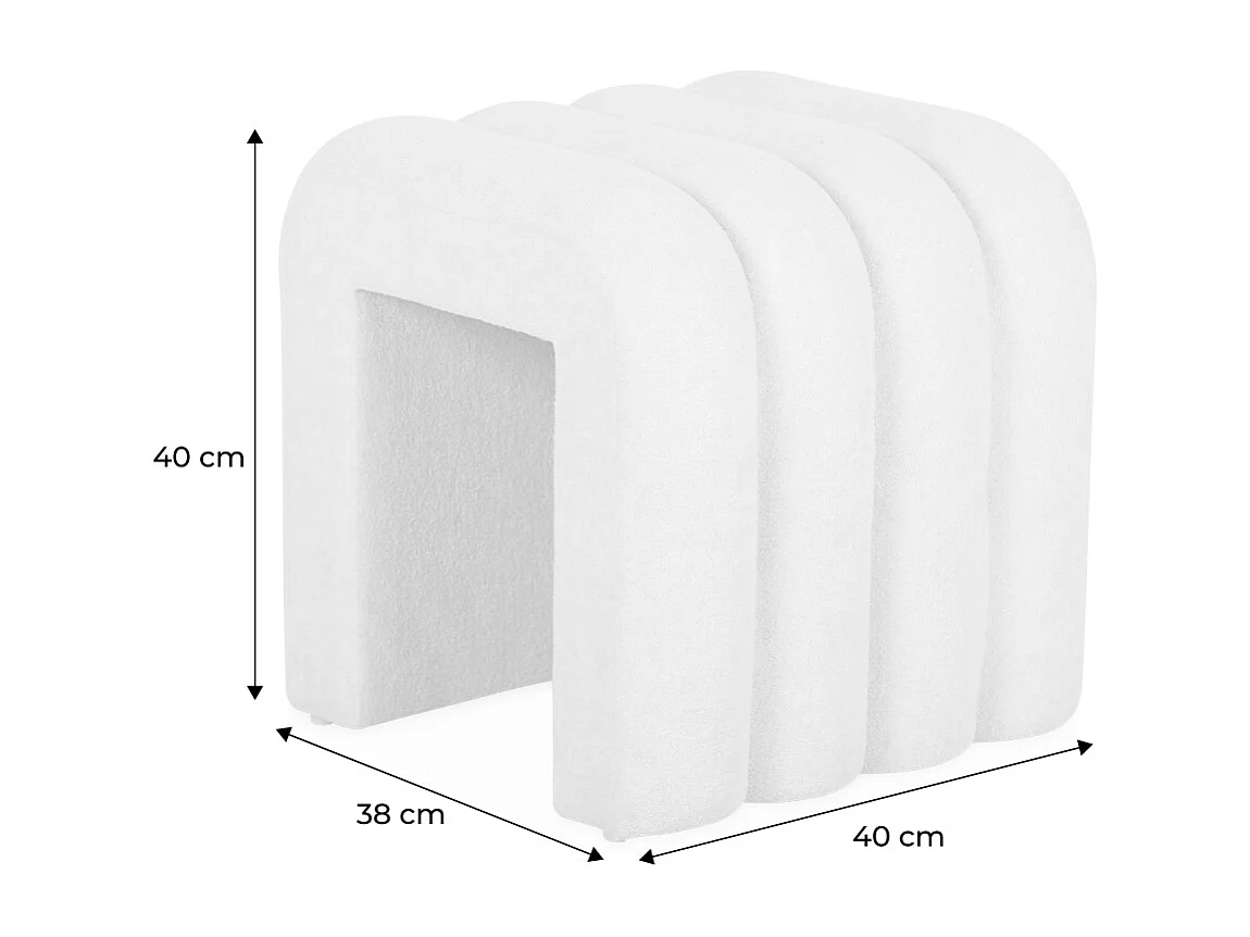 Set de 2 poufs contemporains en tissu vert foncé