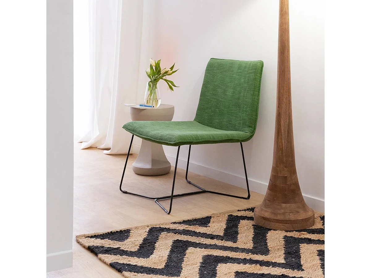 Fauteuil en tissu et métal Isaure