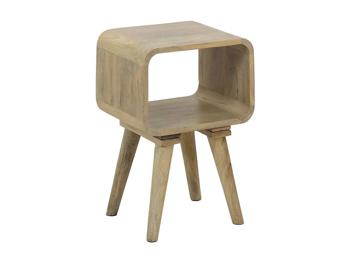 Bout de canapé avec niche en bois de manguier Maëva