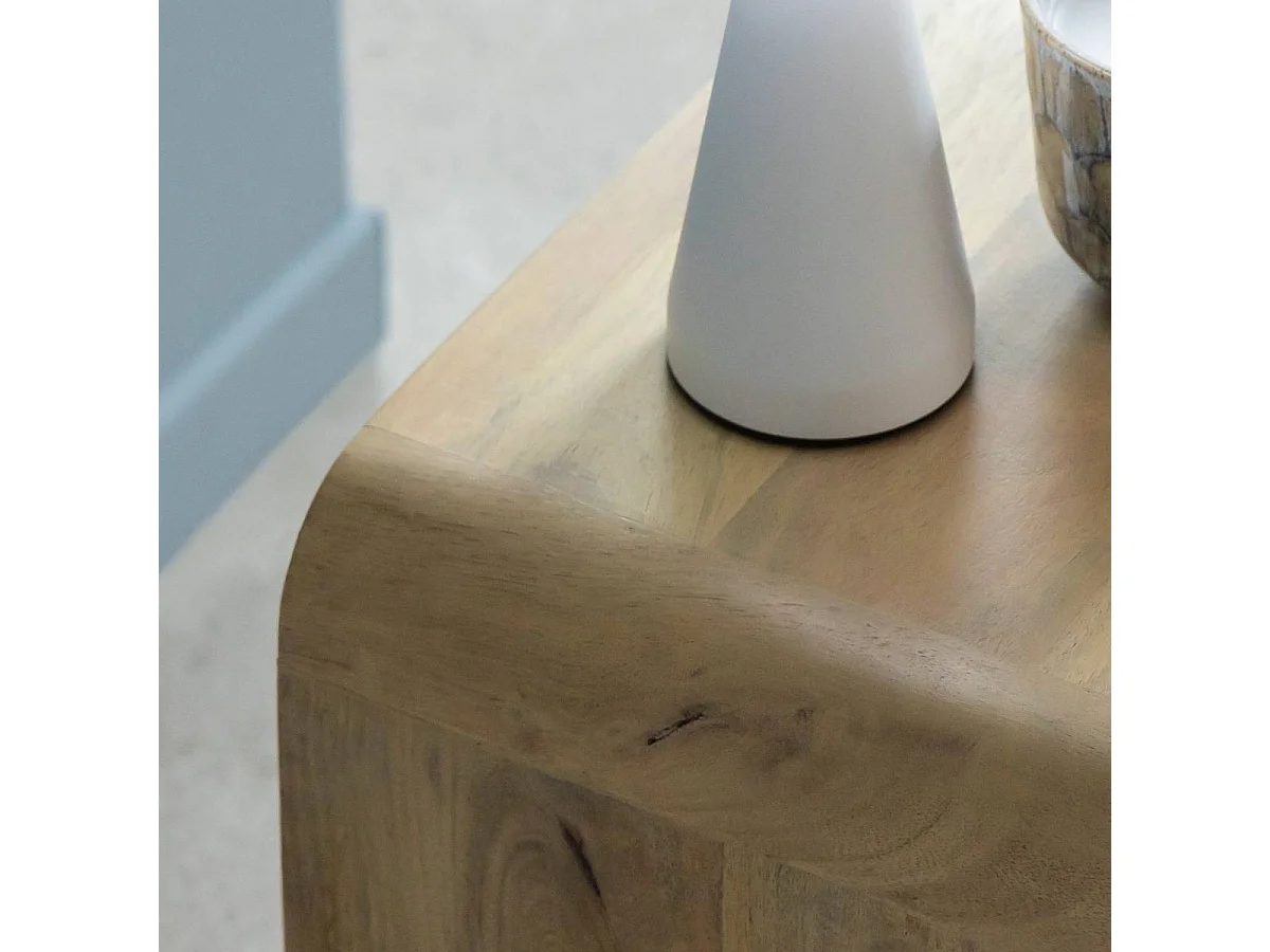 Mesita de noche con nicho en madera de mango Maëva