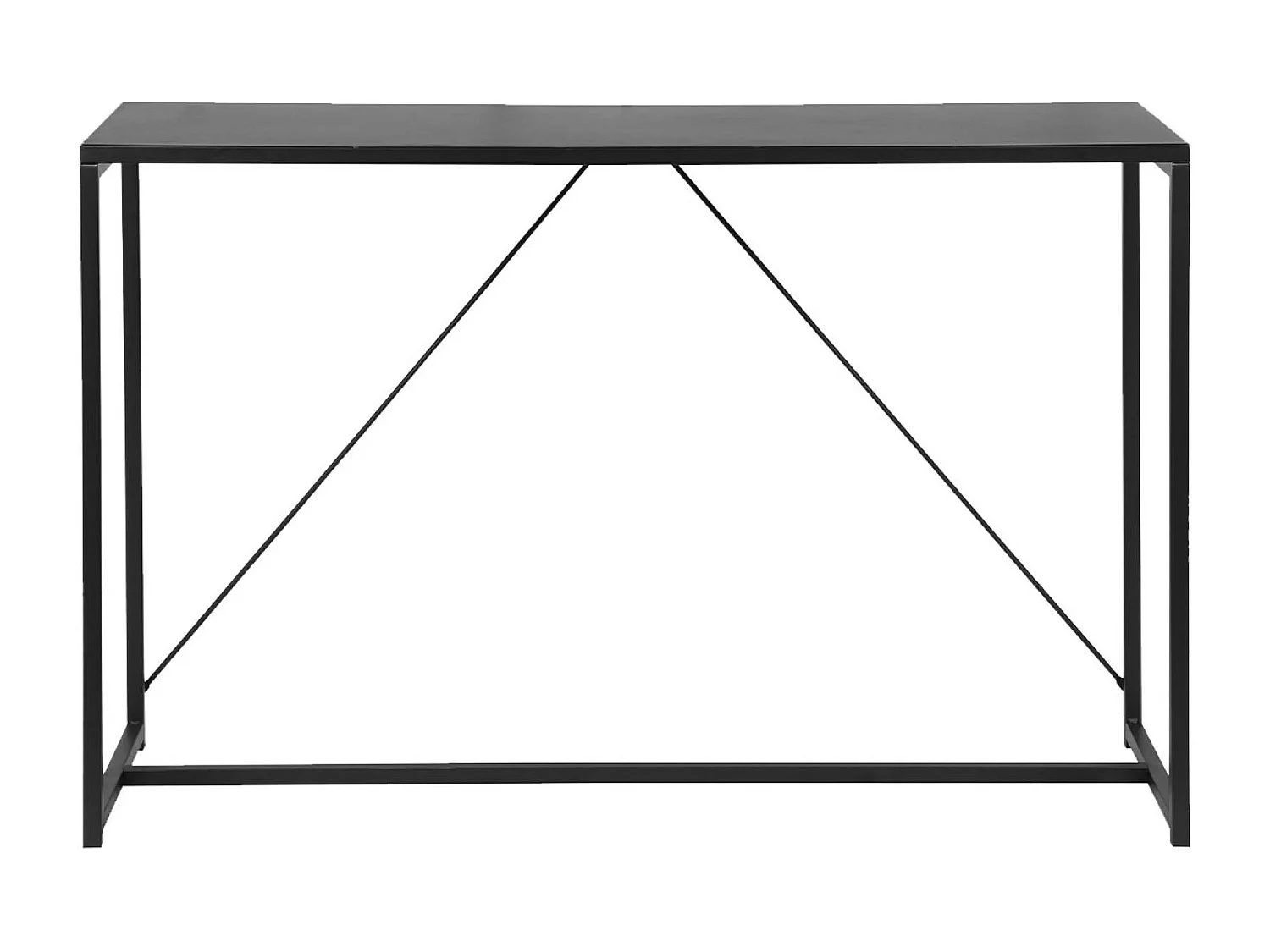 Console en métal noir 120 x 39 x 79cm - Industrielle - 1 barre de renfort