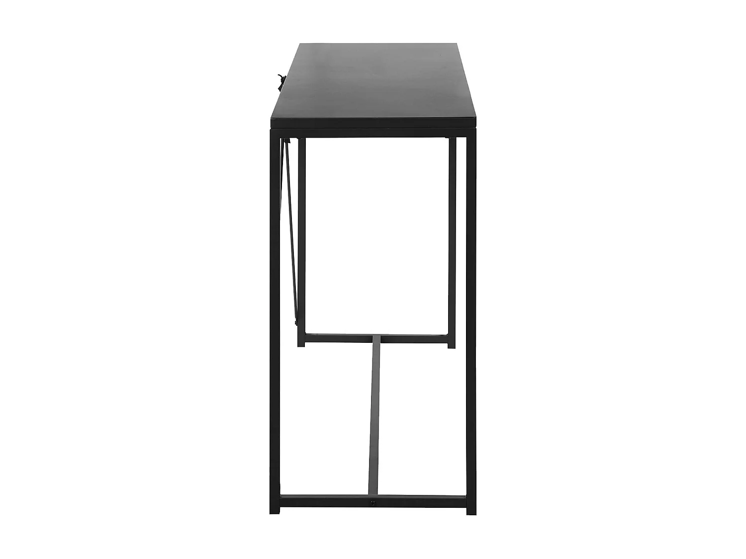 Console en métal noir 120 x 39 x 79cm - Industrielle - 1 barre de renfort