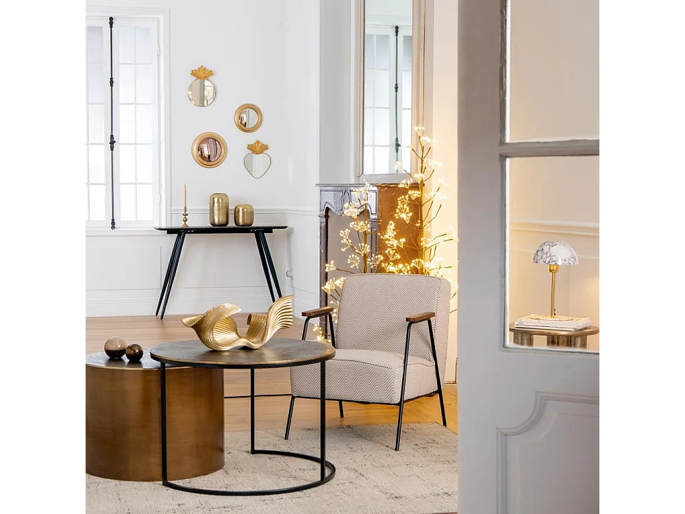 Lampe Basile blanc marbré