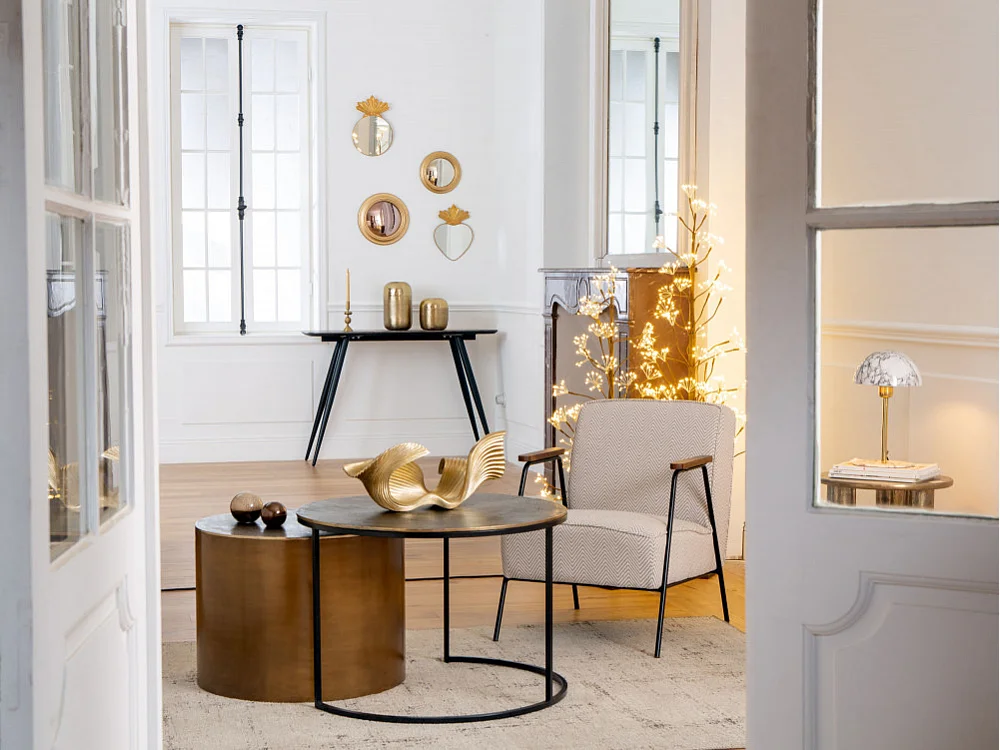Lampe Basile blanc marbré