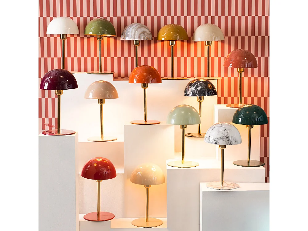 Lampe Basile blanc marbré