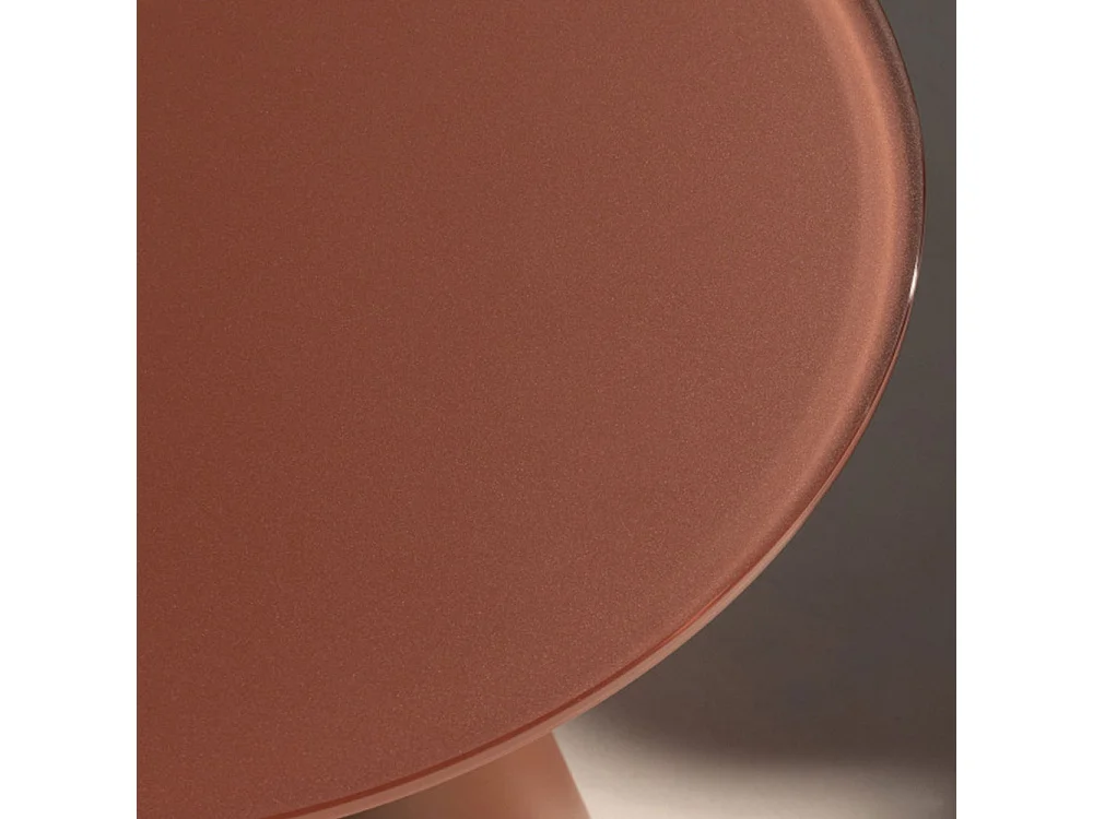 Celeste - Table à manger 4 personnes ronde en verre trempé et métal ø120cm - Marron glacé