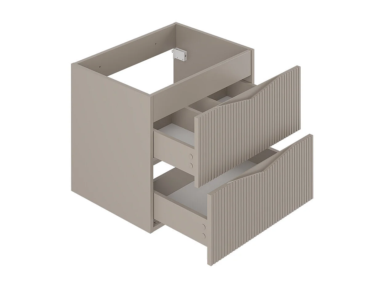 Conjunto mueble lavabo individual encastrado 60cm y columna Tao Cachemira