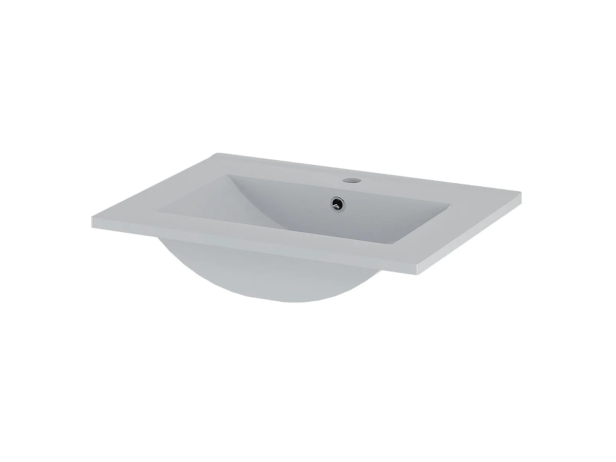 Ensemble meuble simple vasque encastrée 60cm et colonne Tao Cachemire