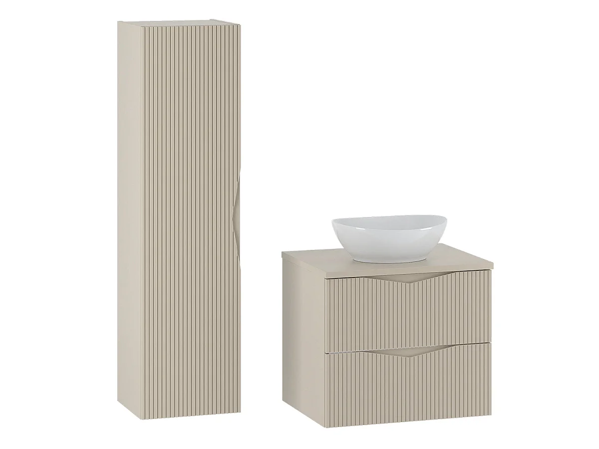 Ensemble meuble simple vasque 60cm et colonne Tao Cachemire