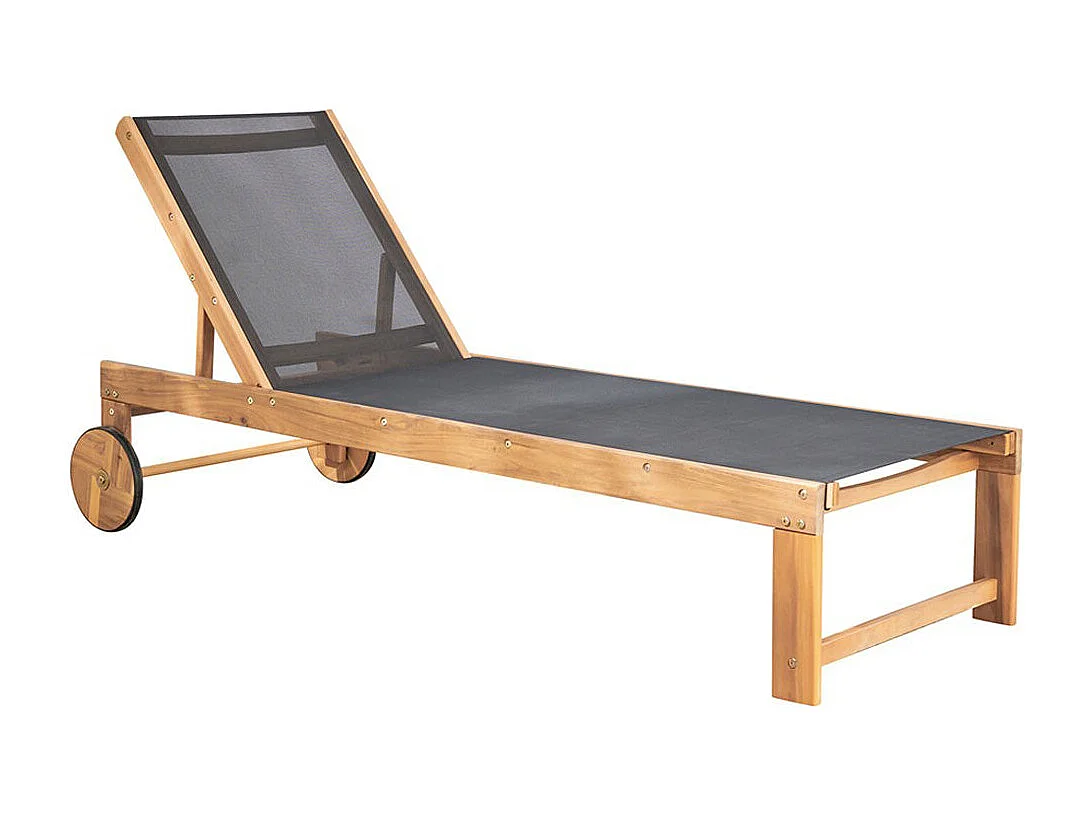 Bain de soleil en acacia massif FSC et textilène