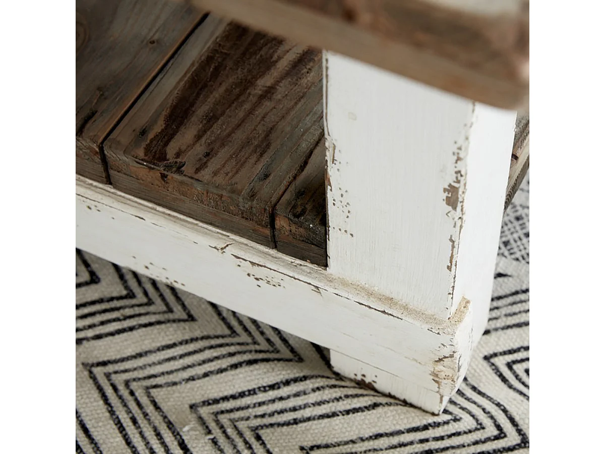 Table basse en pin recyclé massif