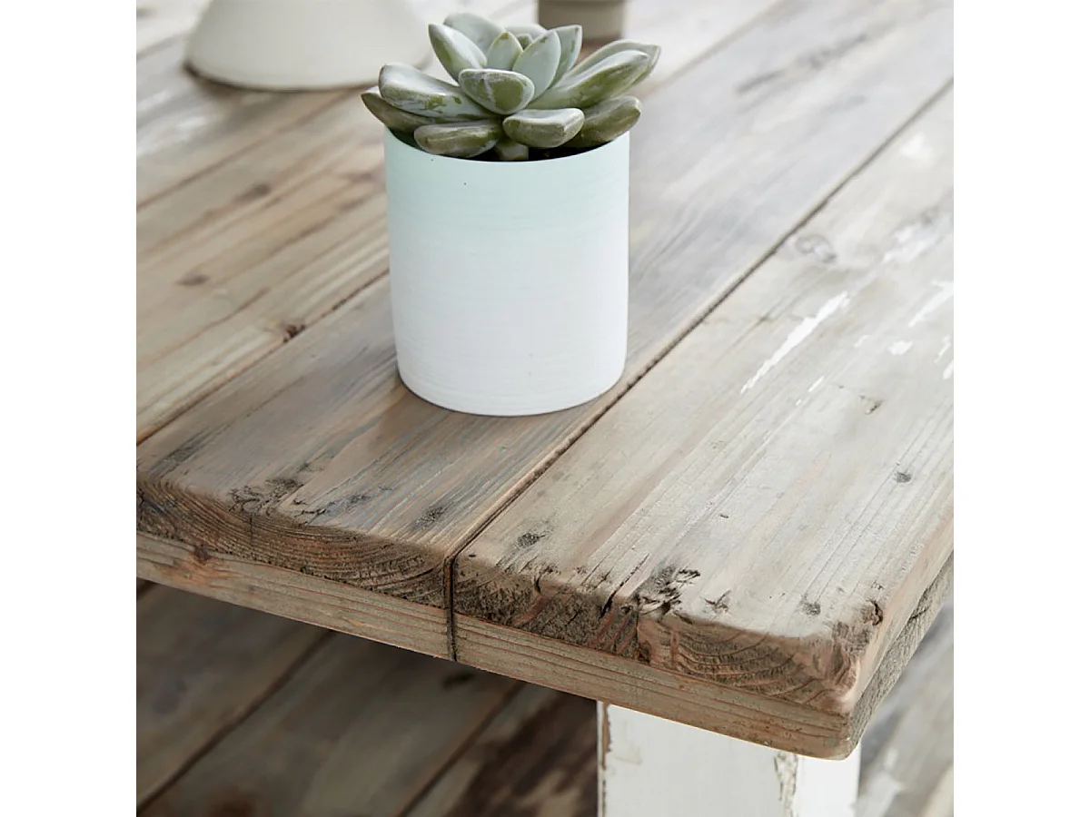 Table basse en pin recyclé massif