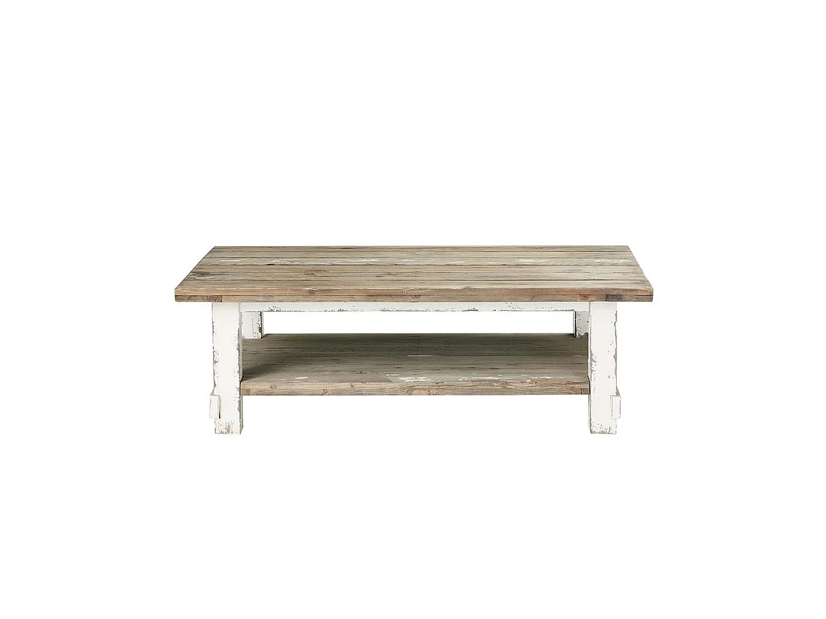 Mesa de centro de pino macizo reciclado