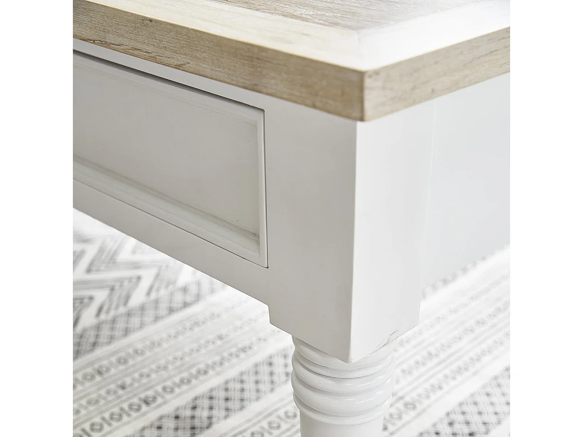 Table basse en bois d'acajou et teck 2 tiroirs