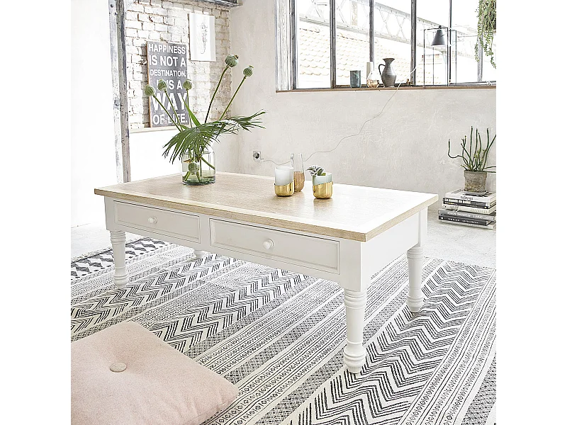 Table basse en acajou et teck massif