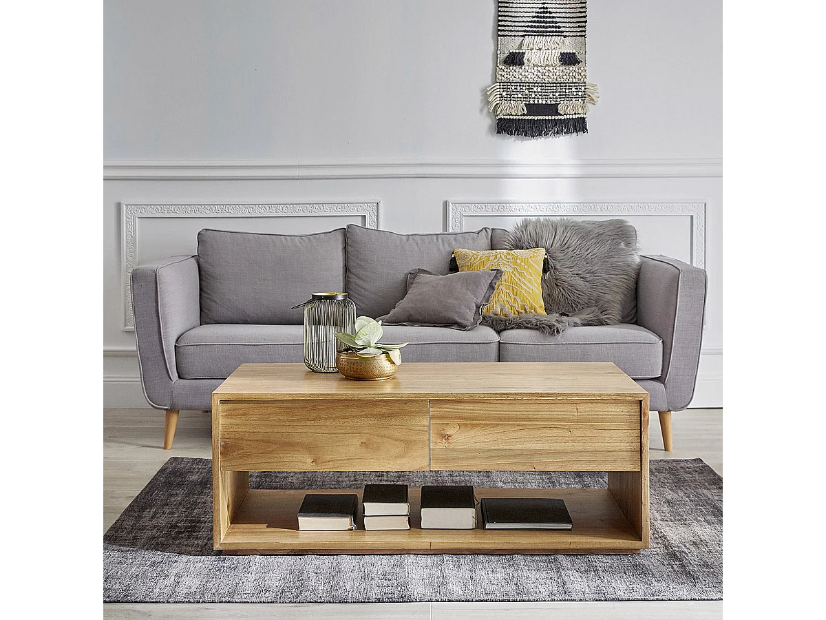 Table basse en mindi massif 120 cm