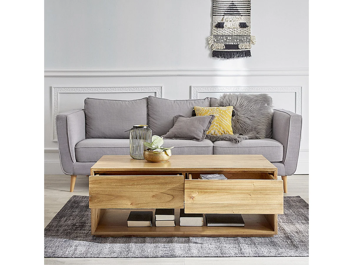 Table basse en mindi massif 120 cm