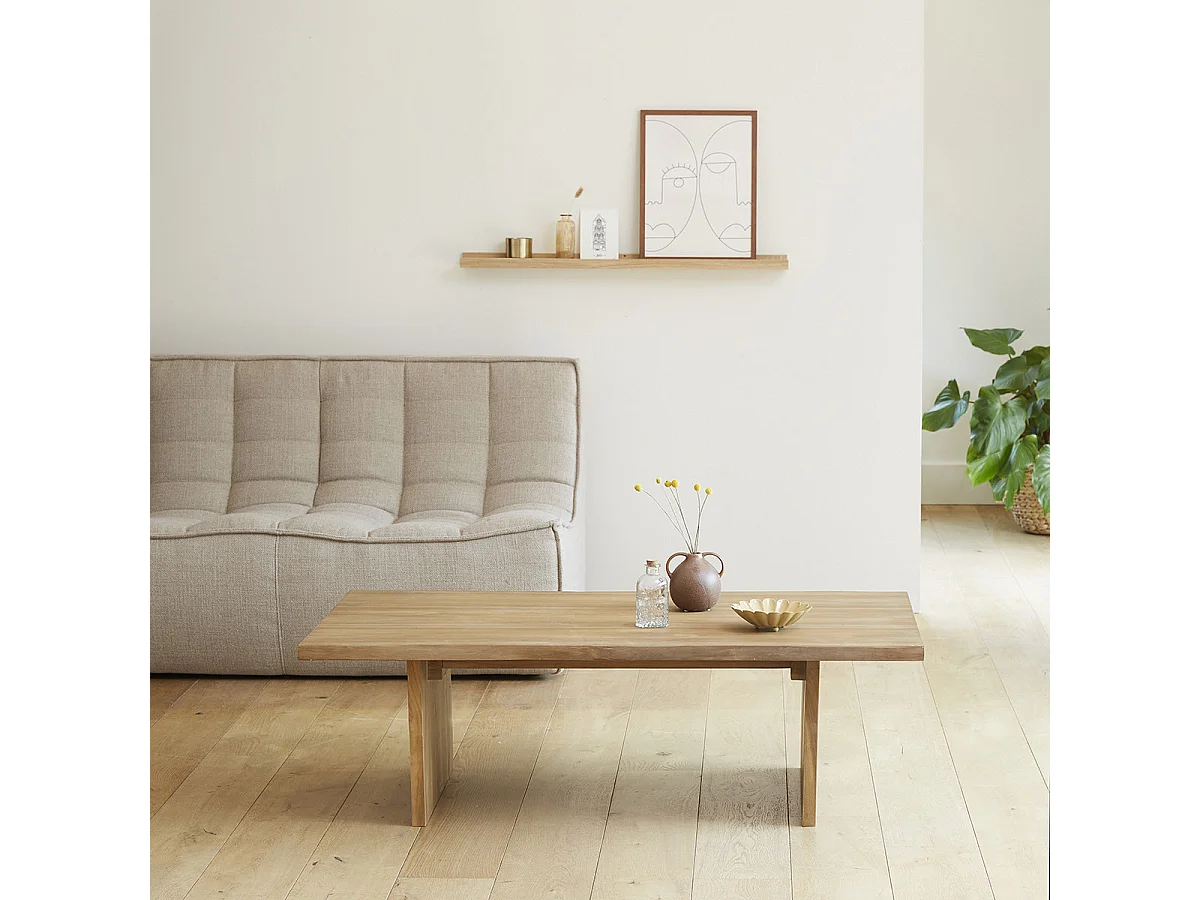 Table basse en bois de teck 120 cm