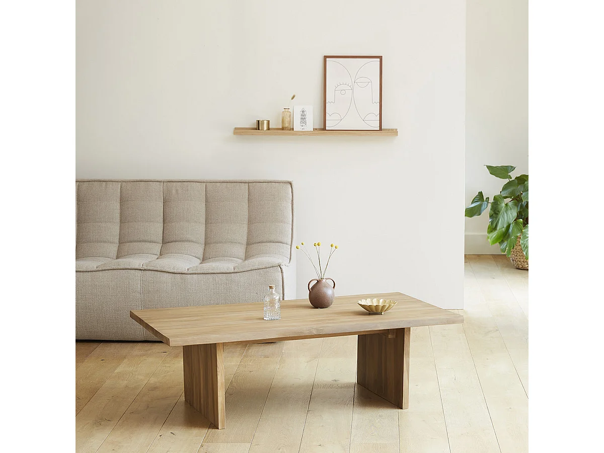 Table basse en bois de teck 120 cm