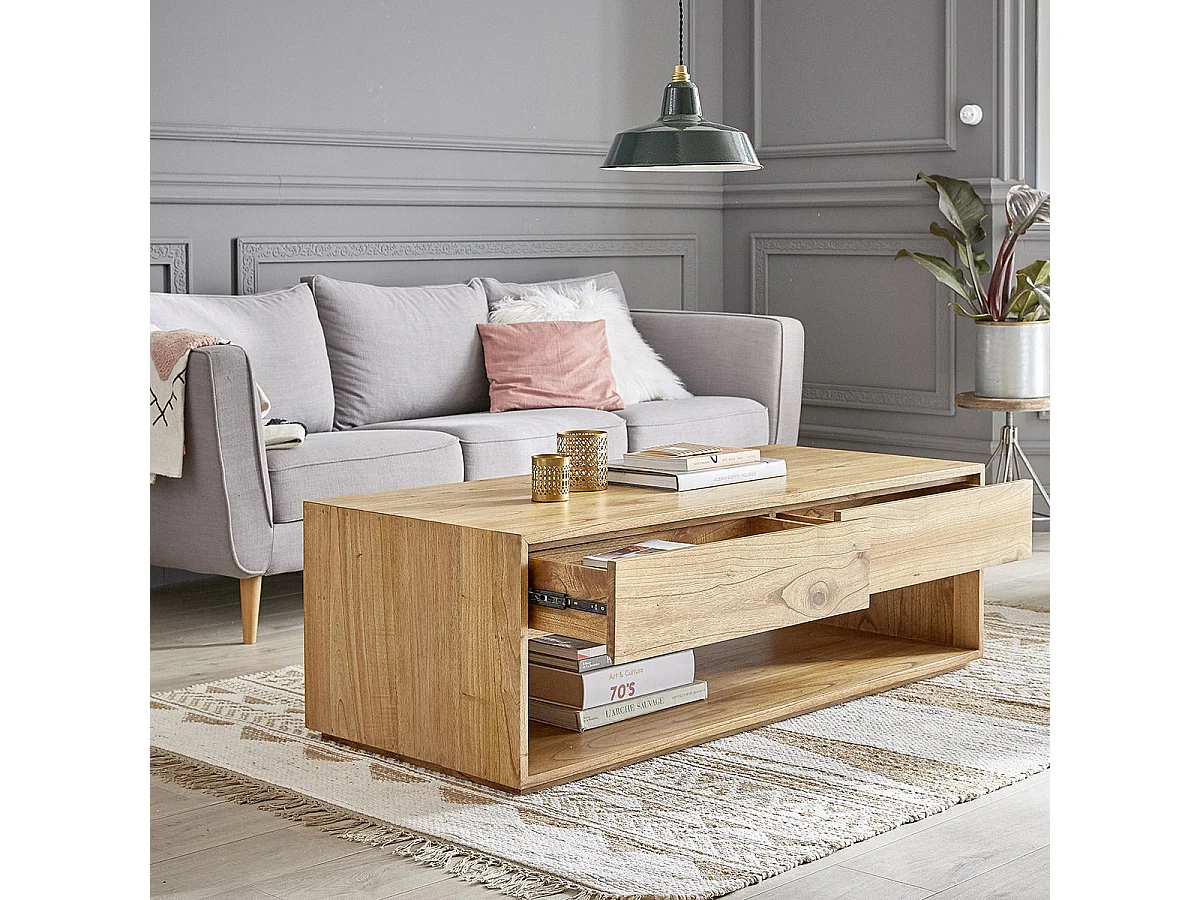Table basse en mindi massif 140 cm