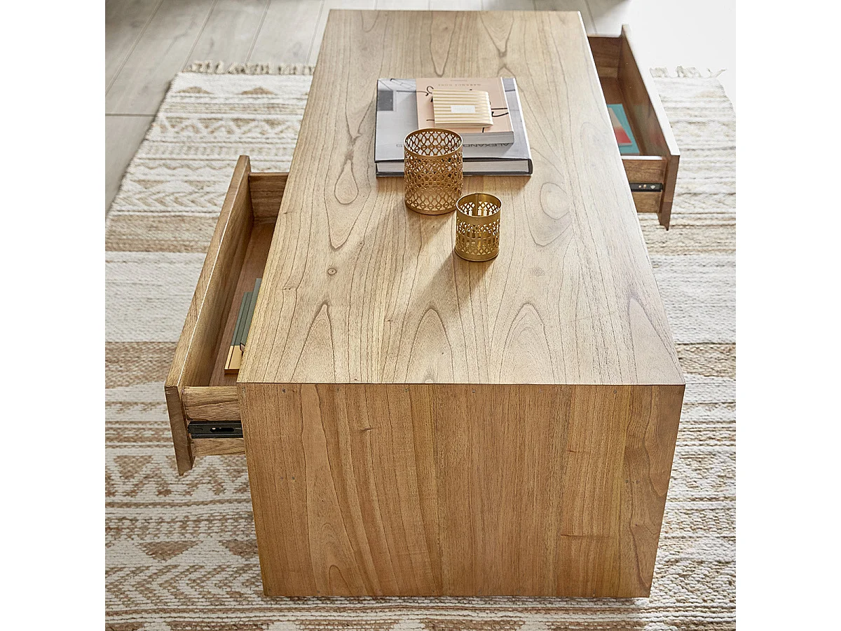 Table basse en mindi massif 140 cm