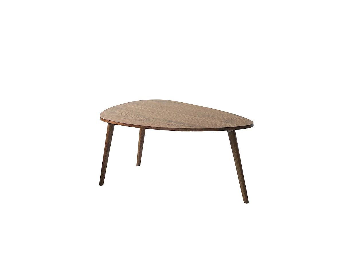 Mesa de centro de mindi macizo acabado nogal
