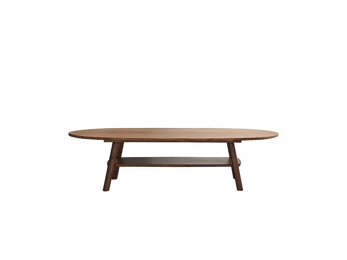 Mesa de centro de mindi macizo acabado nogal