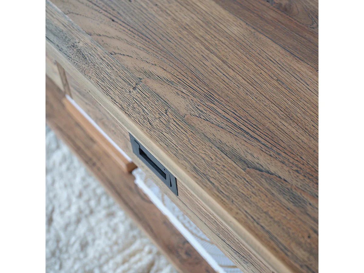 Table basse en bois de teck recyclé 120 cm