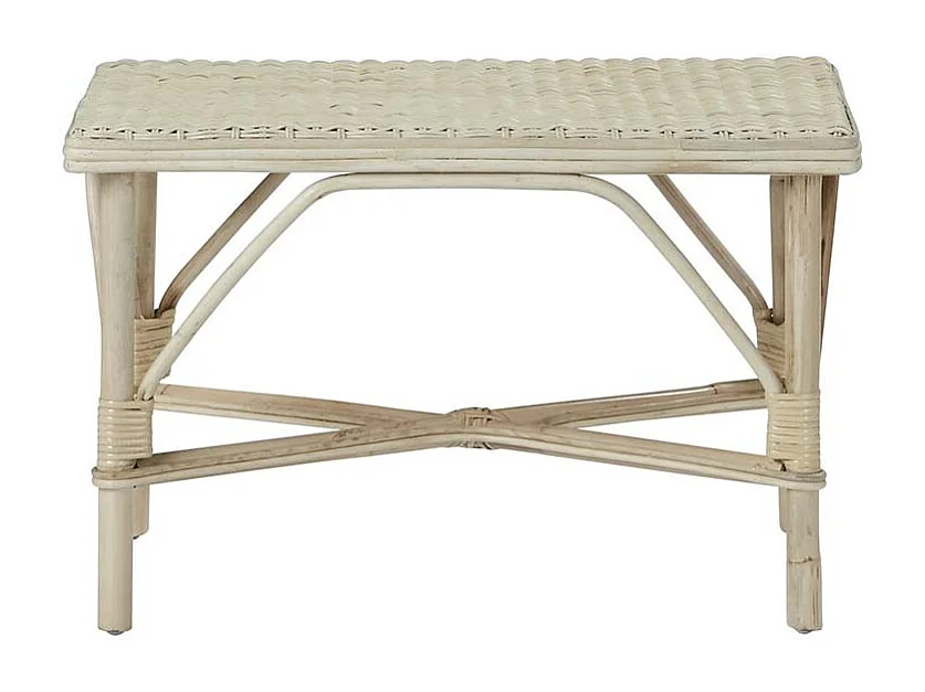 Table basse rectangulaire en rotin naturel
