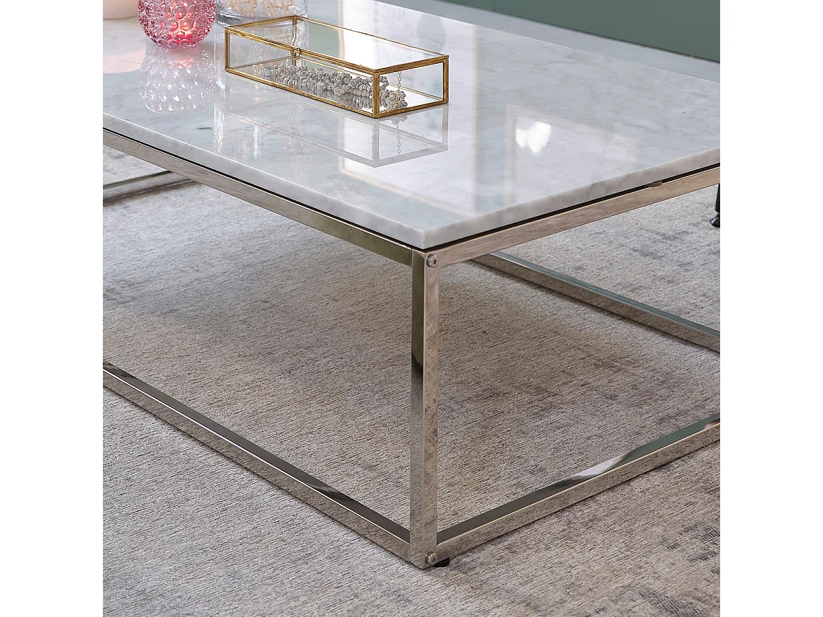 Table basse en marbre et métal