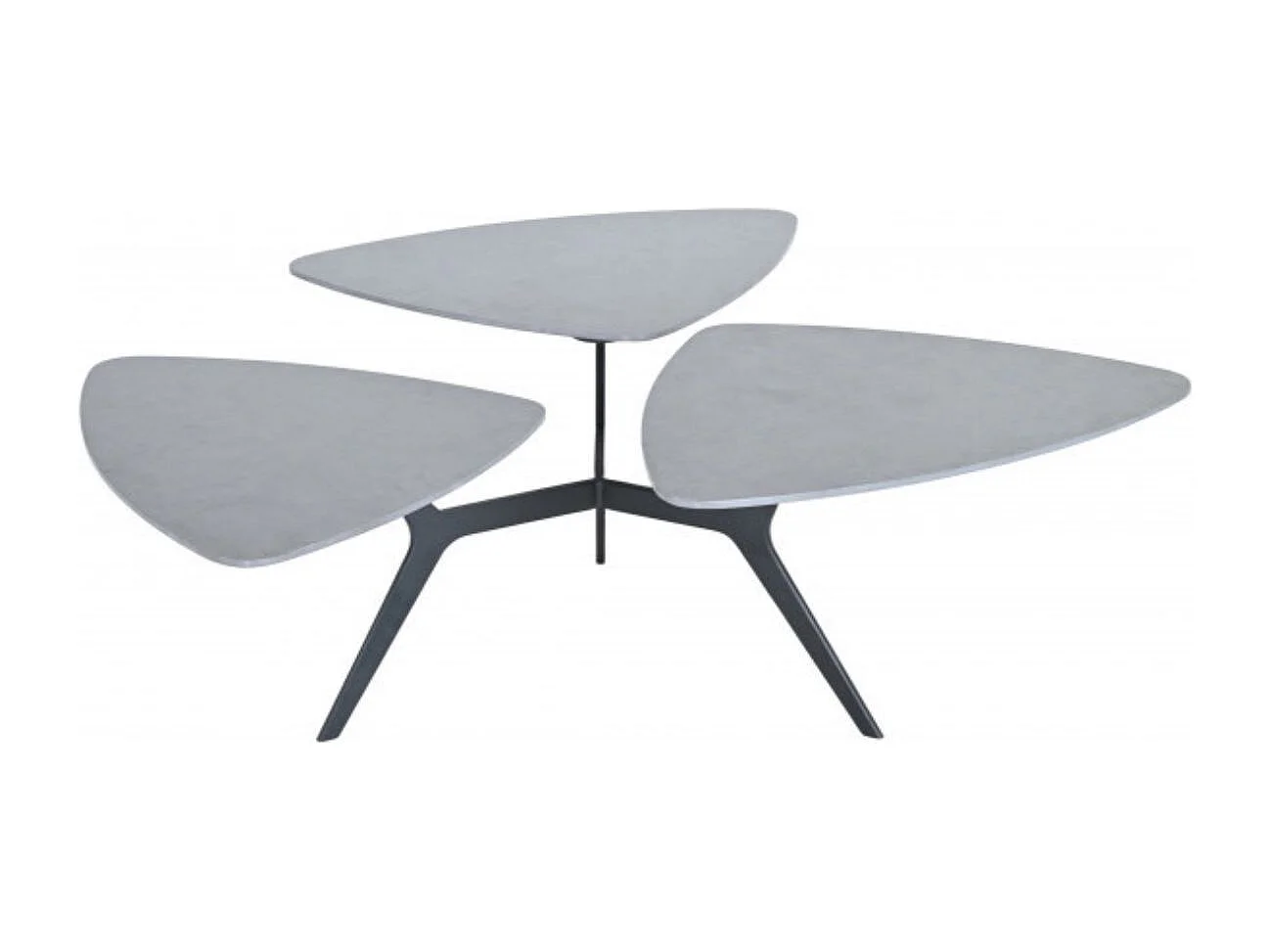 Table basse avec 3 plateaux pivotants en céramique finition gris ardoise - NEXUS