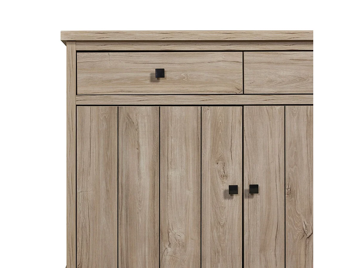 Buffet 4 portes et 4 tiroirs aspect bois finition Beach Oak - ROLYA