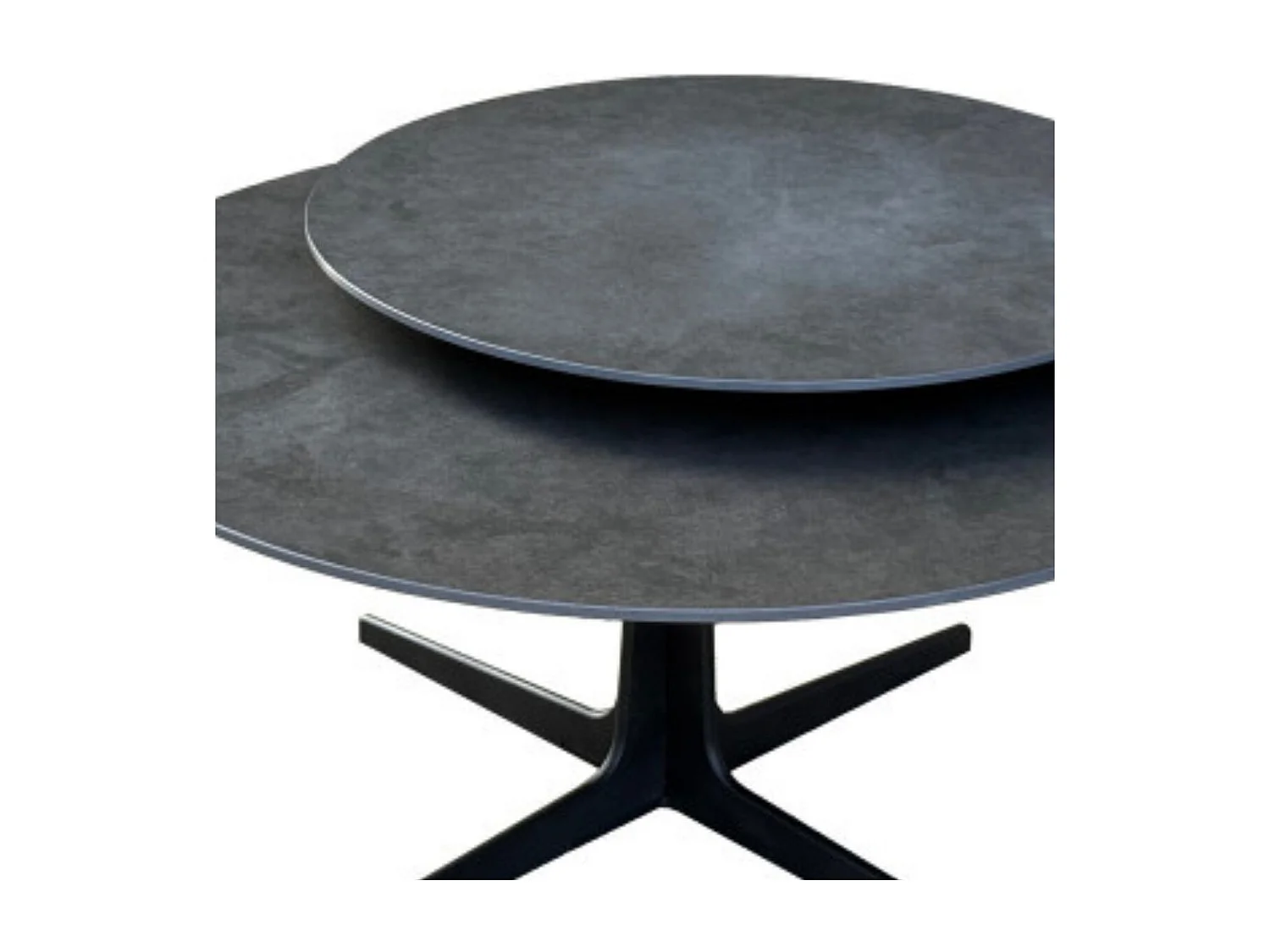 Table basse ronde avec plateau supérieur pivotant en céramique finition acier marron - SATELLIT