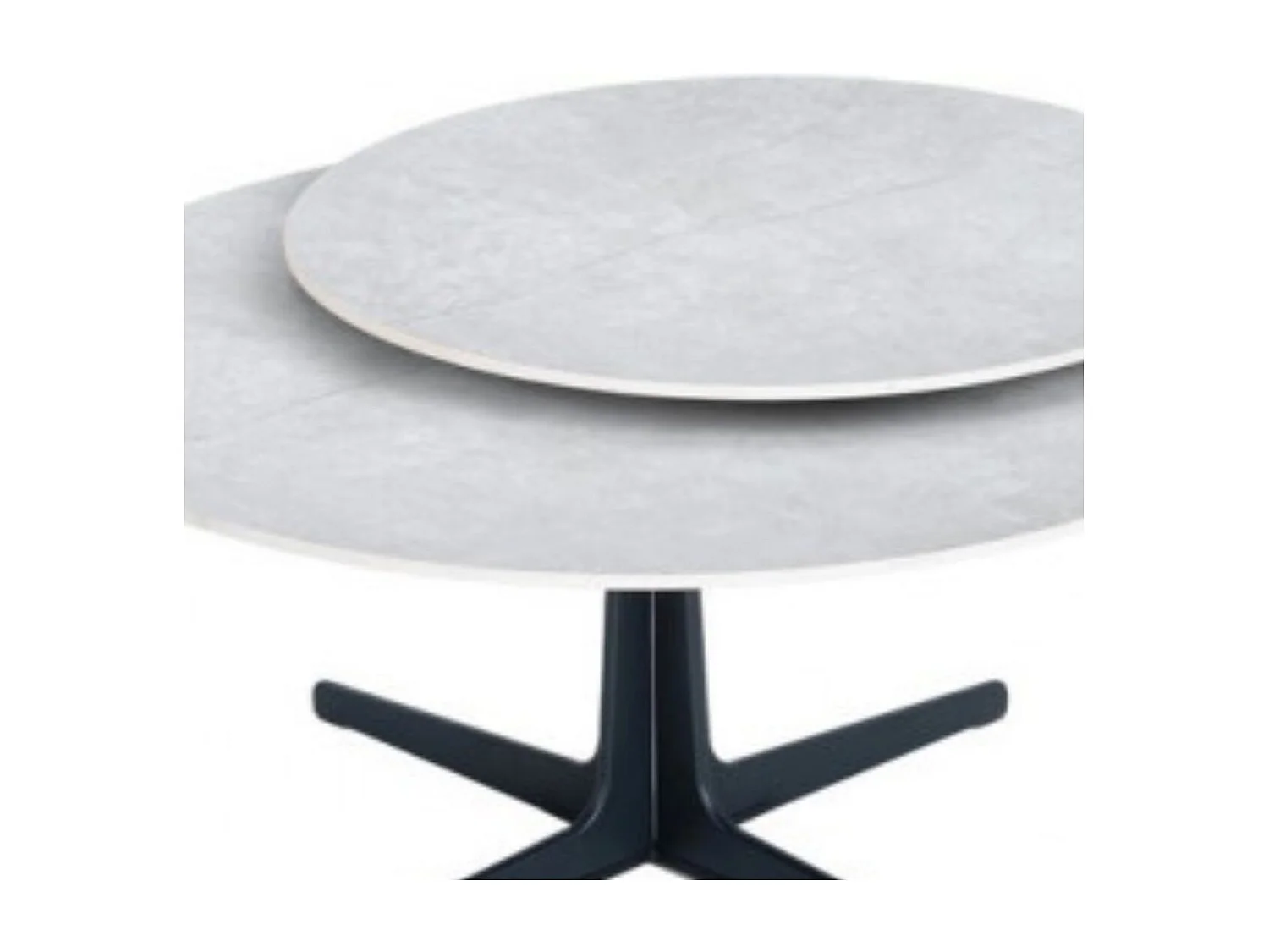 Table basse ronde avec plateau supérieur pivotant en céramique finition gris ardoise - SATELLIT