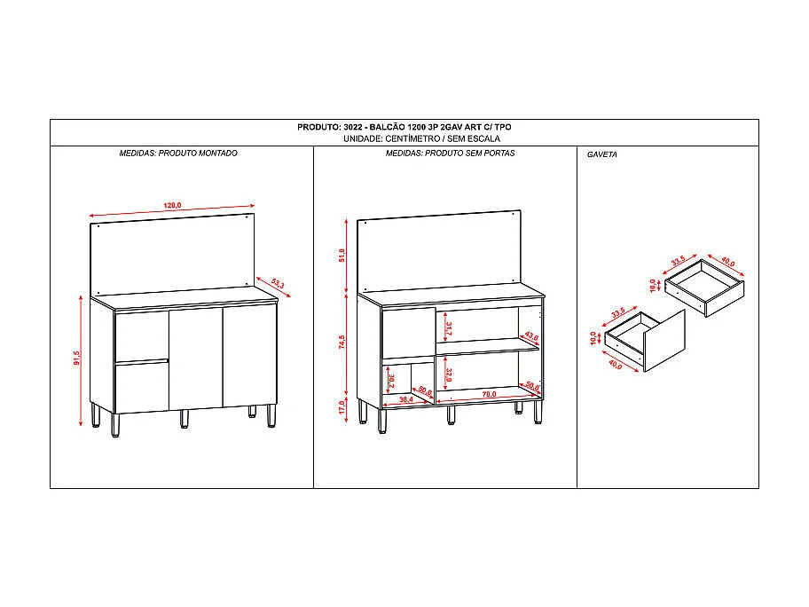 Meuble de Cuisine Bas 3 Portes 2 Tiroirs Taupe et Crédence Marbre L 120 H 91.5 P 53.3 cm