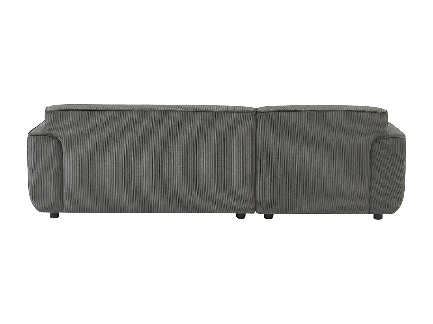 Canapé d'angle gauche. 2 à 3 places. velours côtelé gris. Wallas L 196 x P 151 / 91 / x H 73cm