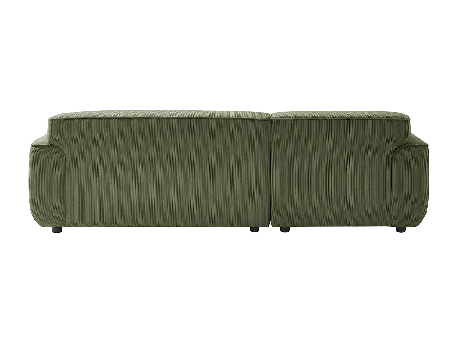 Divano angolare sinistro in velluto a coste fini, 2-3 posti, verde