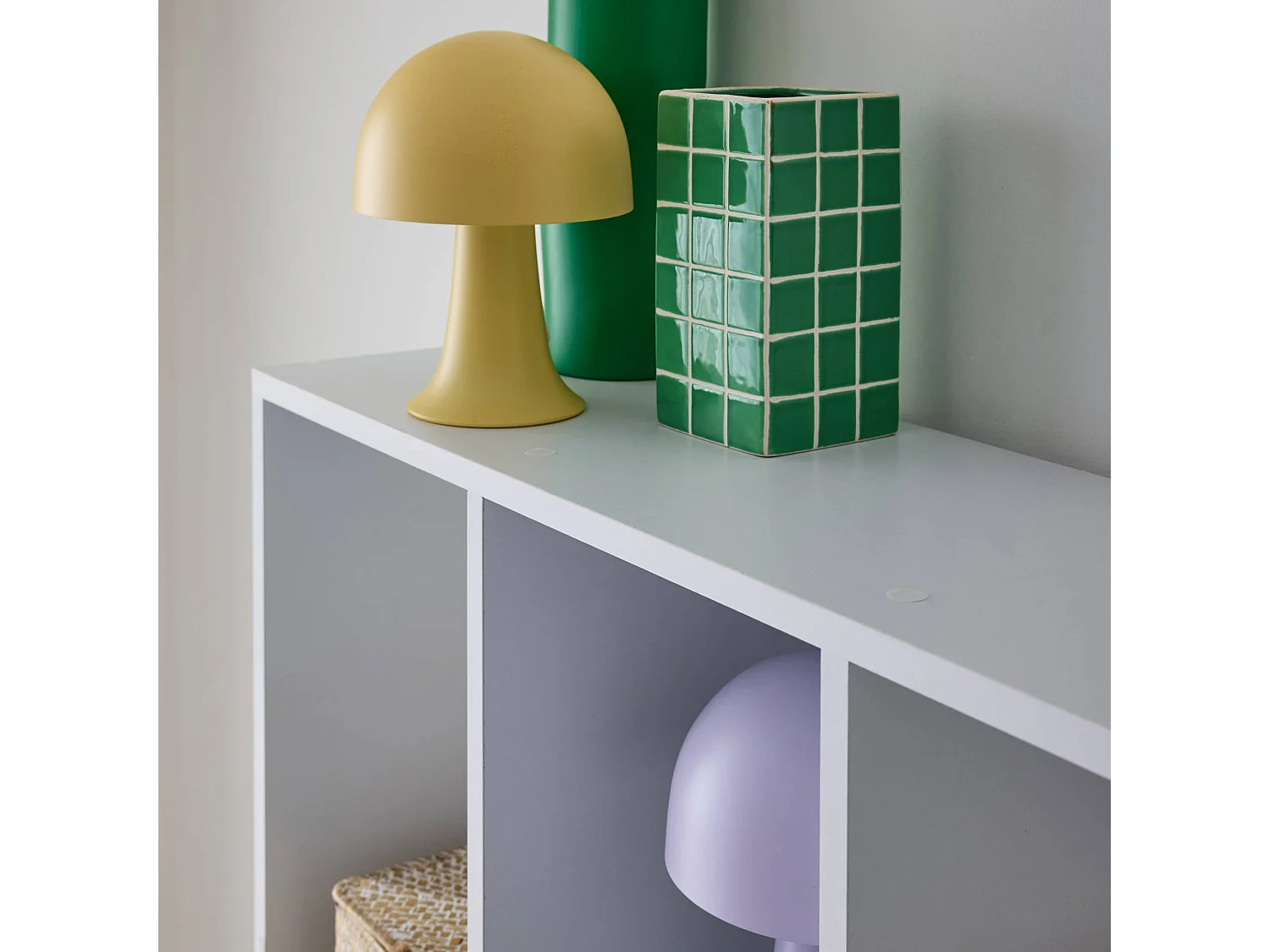 Bibliothèque design asymétrique blanche. Pieter. 3 étagères. 12 compartiments de rangement