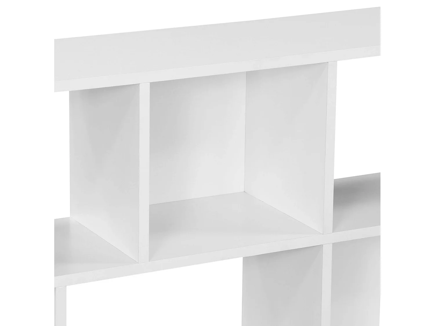 Bibliothèque design asymétrique blanche. Pieter. 3 étagères. 12 compartiments de rangement