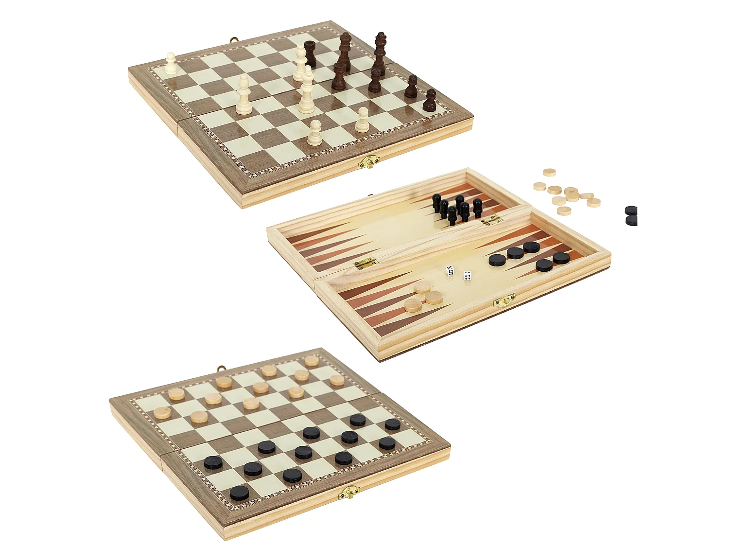 Jeu de Société - MISTER GADGET - 3 En 1 - Bois - Marron