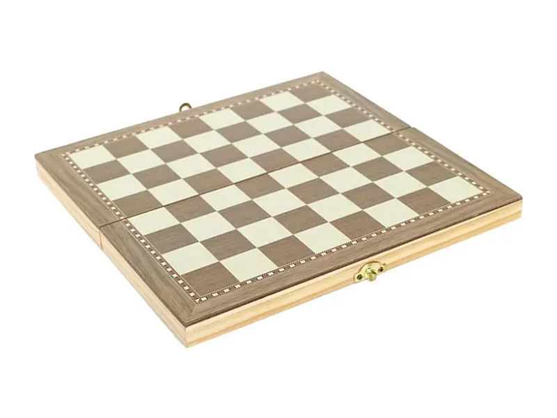 Jeu De Societe 3 En 1 En Bois Marron