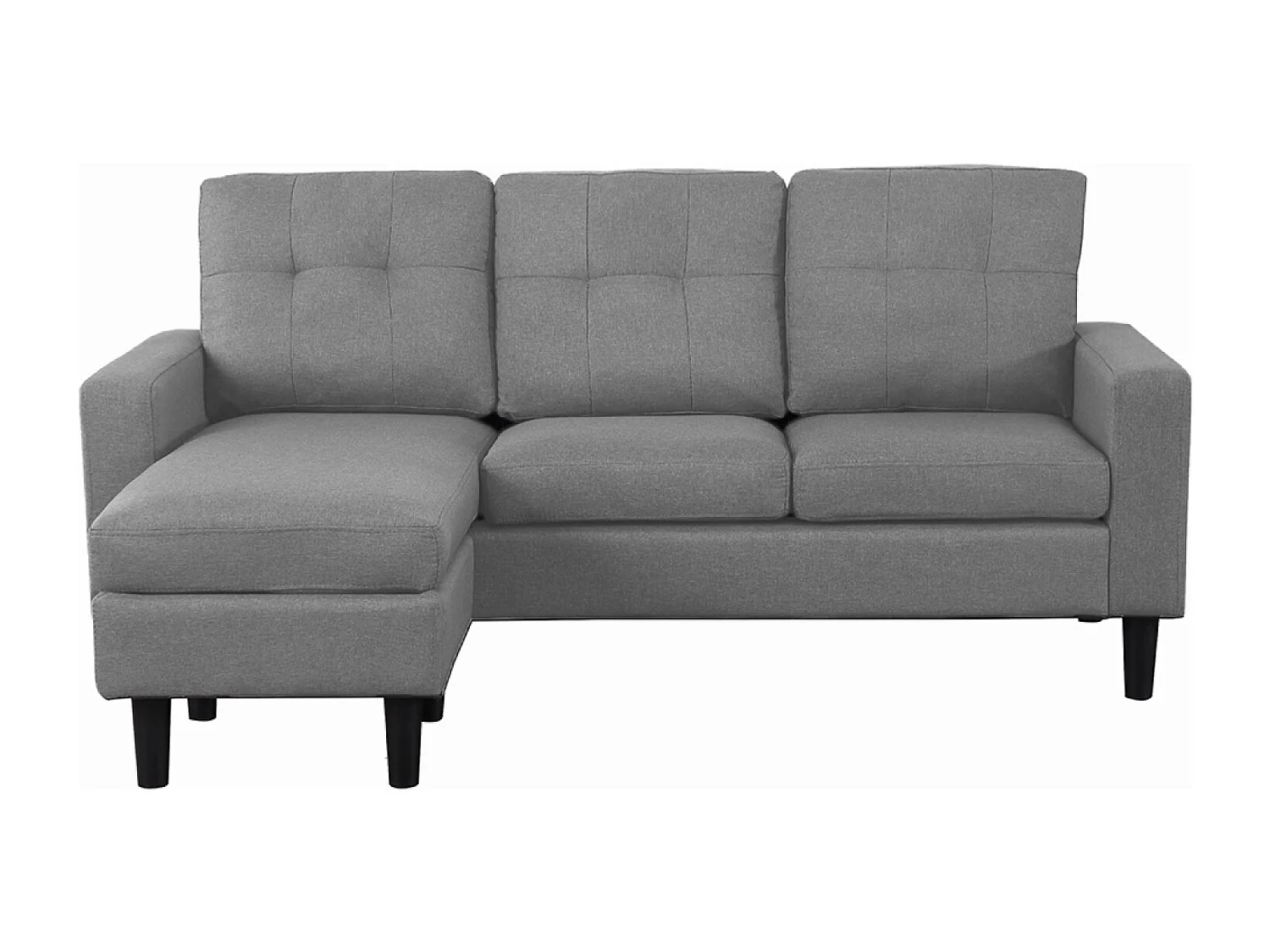 Canapé d'angle 3 places en tissu gris foncé BELFAST