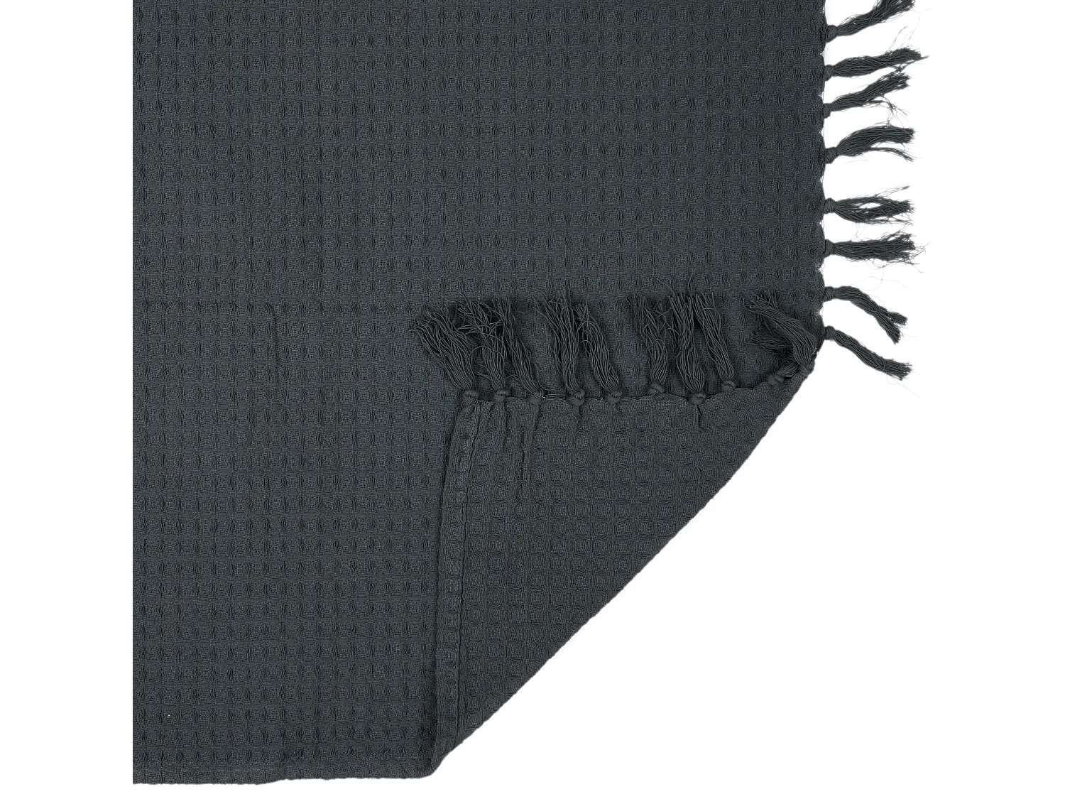 Jete De Canape Gaufre Gris Anthracite 150x200cm Gris