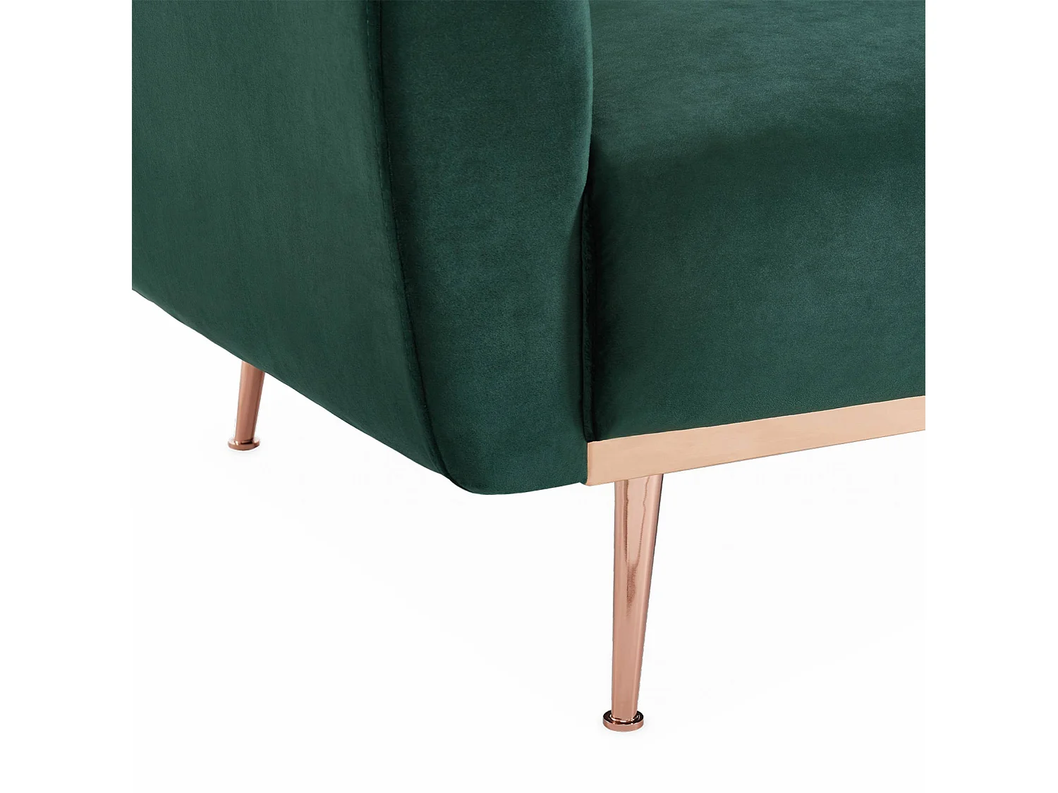 Canapé convertible design en velours - Oskar - 2 - 3 places scandinave droit avec pieds fins or rose