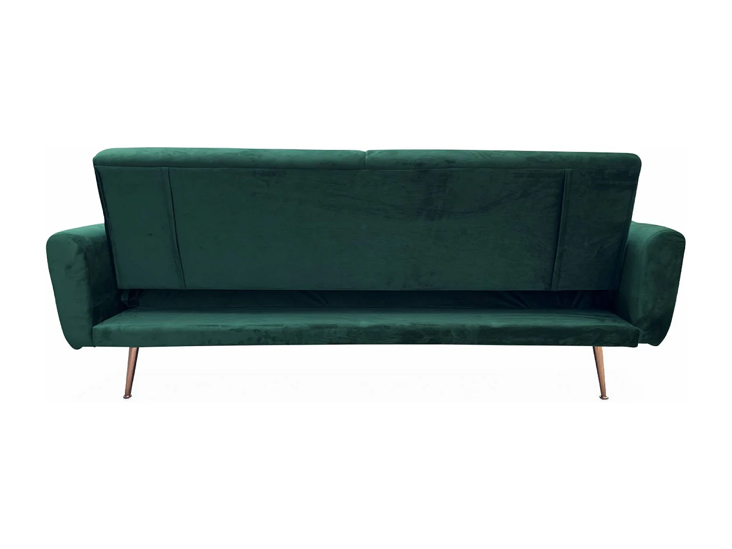 Canapé convertible design en velours - Oskar - 2 - 3 places scandinave droit avec pieds fins or rose