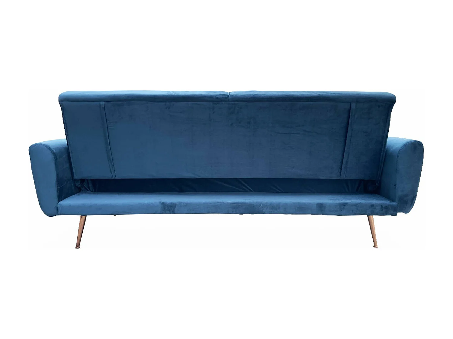 Sofá cama de terciopelo de 2 a 3 plazas azul