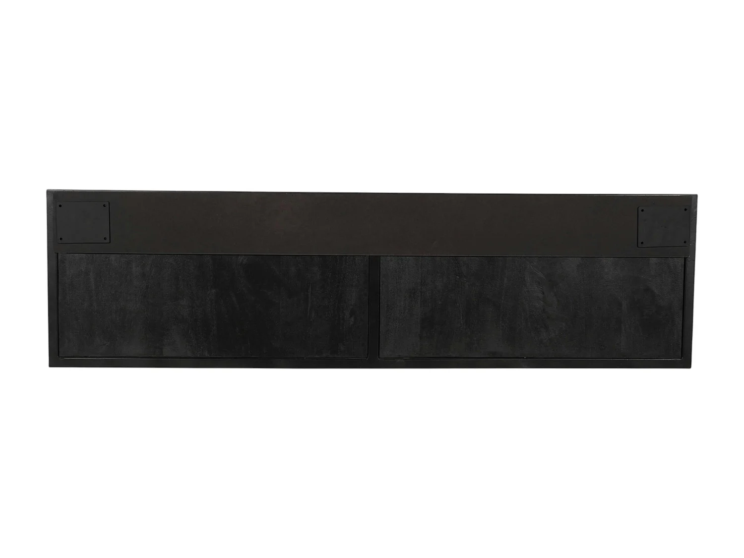 Meuble TV suspendu bois noir avec rangement 120 cm ALVERA