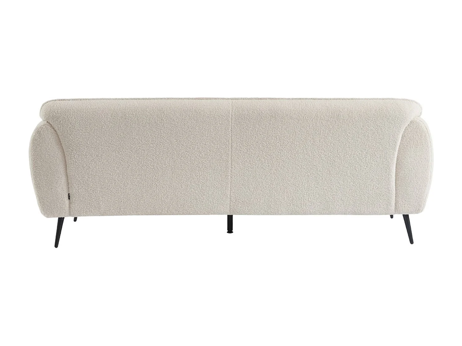 Canapé 3 places tissu bouclette crème et pieds métal noir